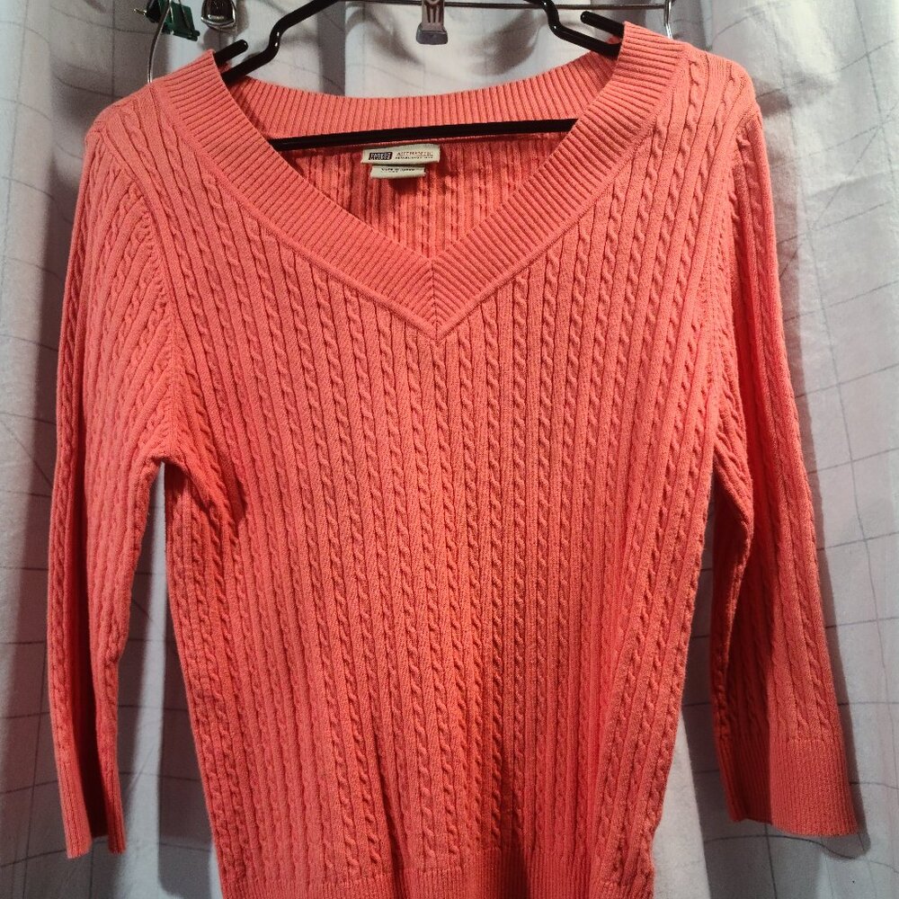 Vintage !! Faded Glory Authentic Ladies Sweater, orange color, size L 12-14